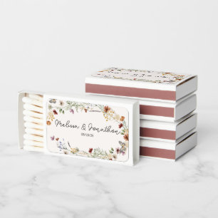 Vintage Botanical Tiny Floral Wedding Matchboxes