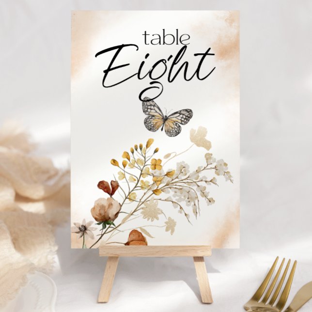 Vintage Botanical Tiny Floral Wedding Table Number (Creator Uploaded)