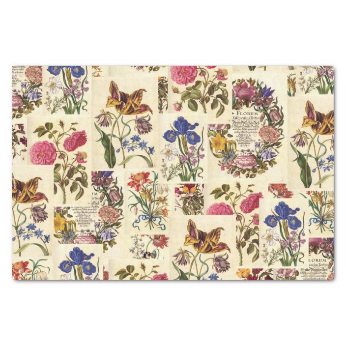 Vintage Botanical Tissue for Decoupage Tissue Paper
