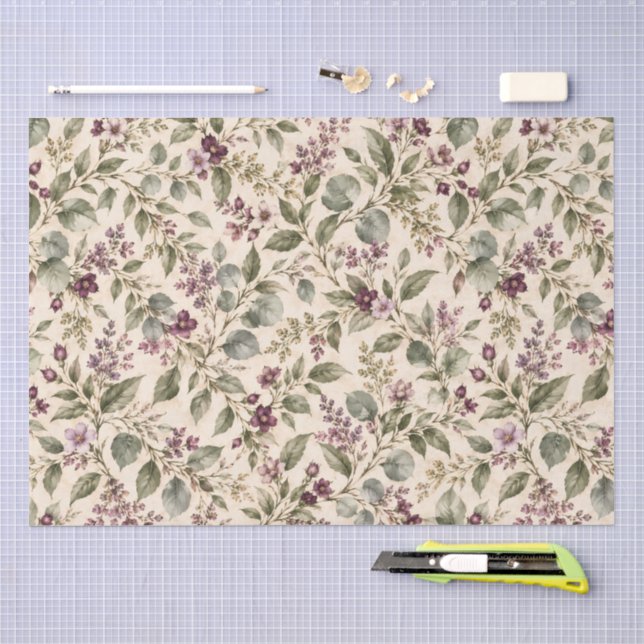 Vintage Botanical  Tissue Paper (Craft)