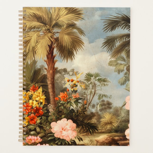 Vintage Botanical Tropical Palms Planner (Front)