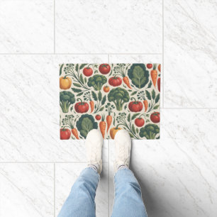 Vintage Botanical Vegetable Garden Pattern Doormat
