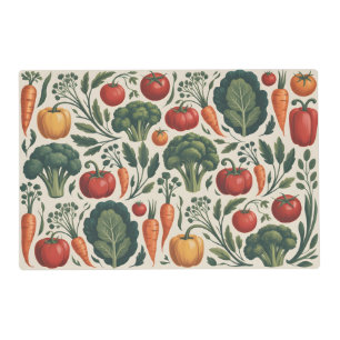 Vintage Botanical Vegetable Garden Pattern Placemat