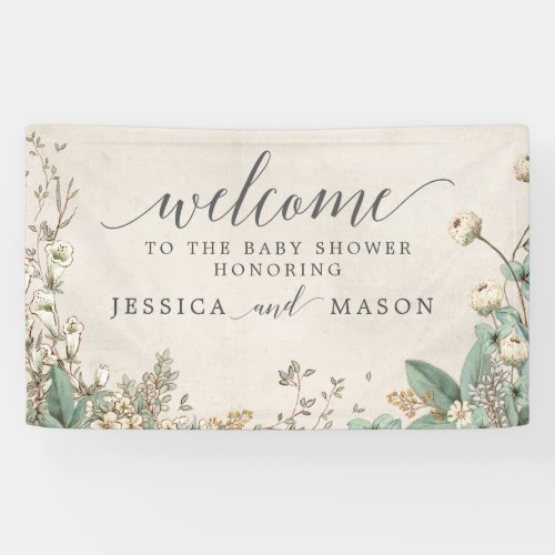 Vintage Botanical Vinyl Welcome Banner