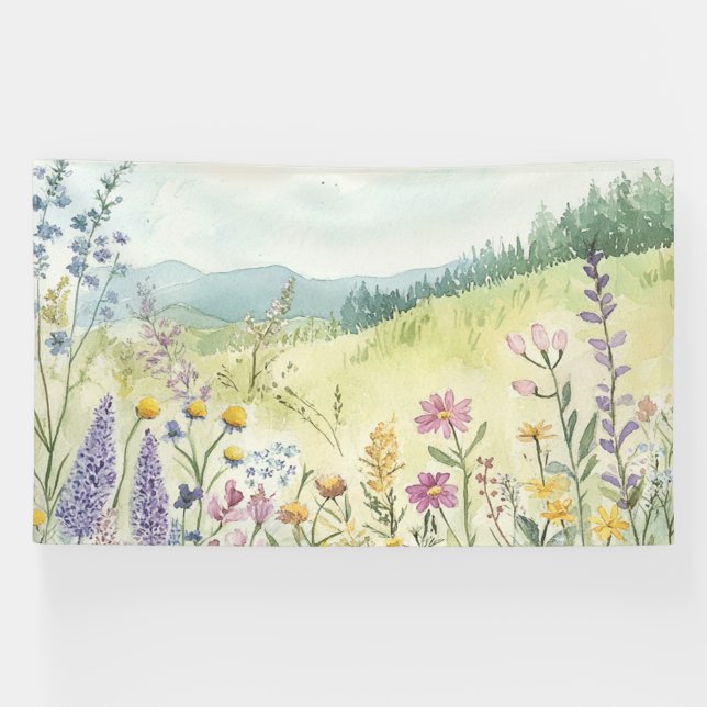 Vintage Botanical Wall Decor Banner (Horizontal)