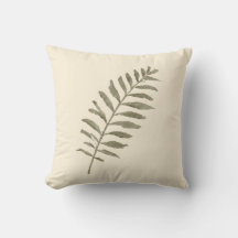 Vintage Botanical Watercolor Green Leaves Throw Pi