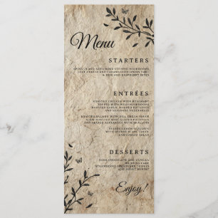 Vintage Botanical Wedding Dinner Menu