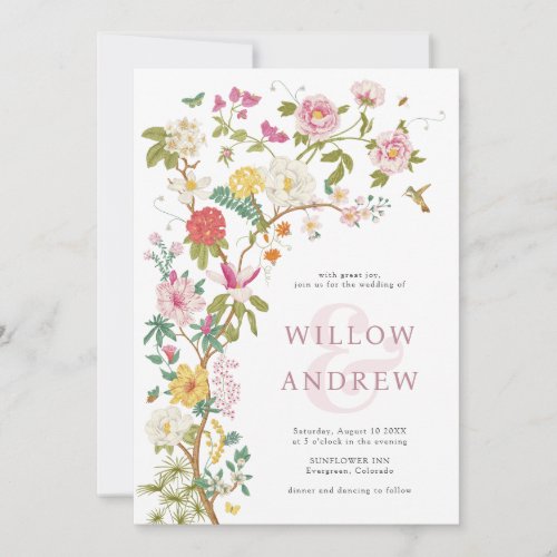 Vintage Botanical Wedding Invitation