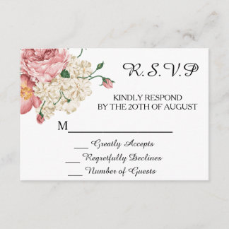 Vintage Botanical Wedding Invitation RSVP
