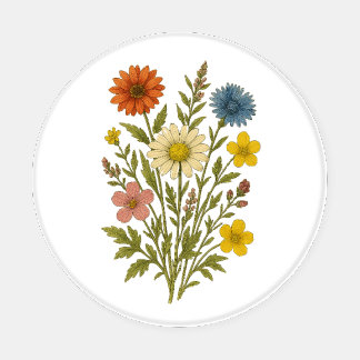 Vintage Botanical Wildflower coasters (Set of 4)