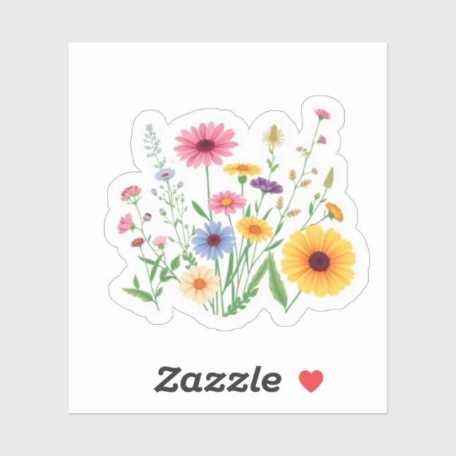Vintage Botanical Wildflower Garden Vinyl Sticker (Sheet)