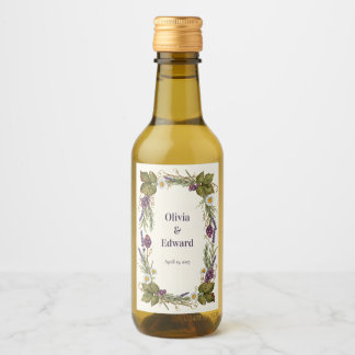 Vintage Botanical Wine Vine Border Wine Label