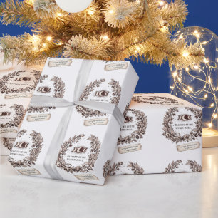 Vintage Botanical Witchy Nightshade Wreath Wrapping Paper