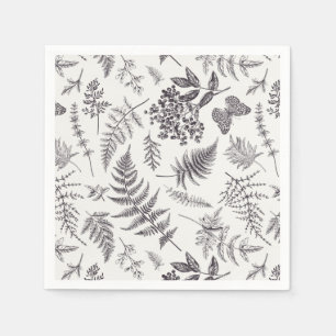 Vintage Botany & Butterfly Pattern Napkins