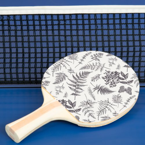 Vintage Botany  Butterfly Pattern Ping Pong Paddle