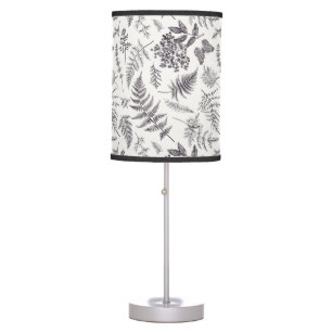 Vintage Botany & Butterfly Pattern Table Lamp
