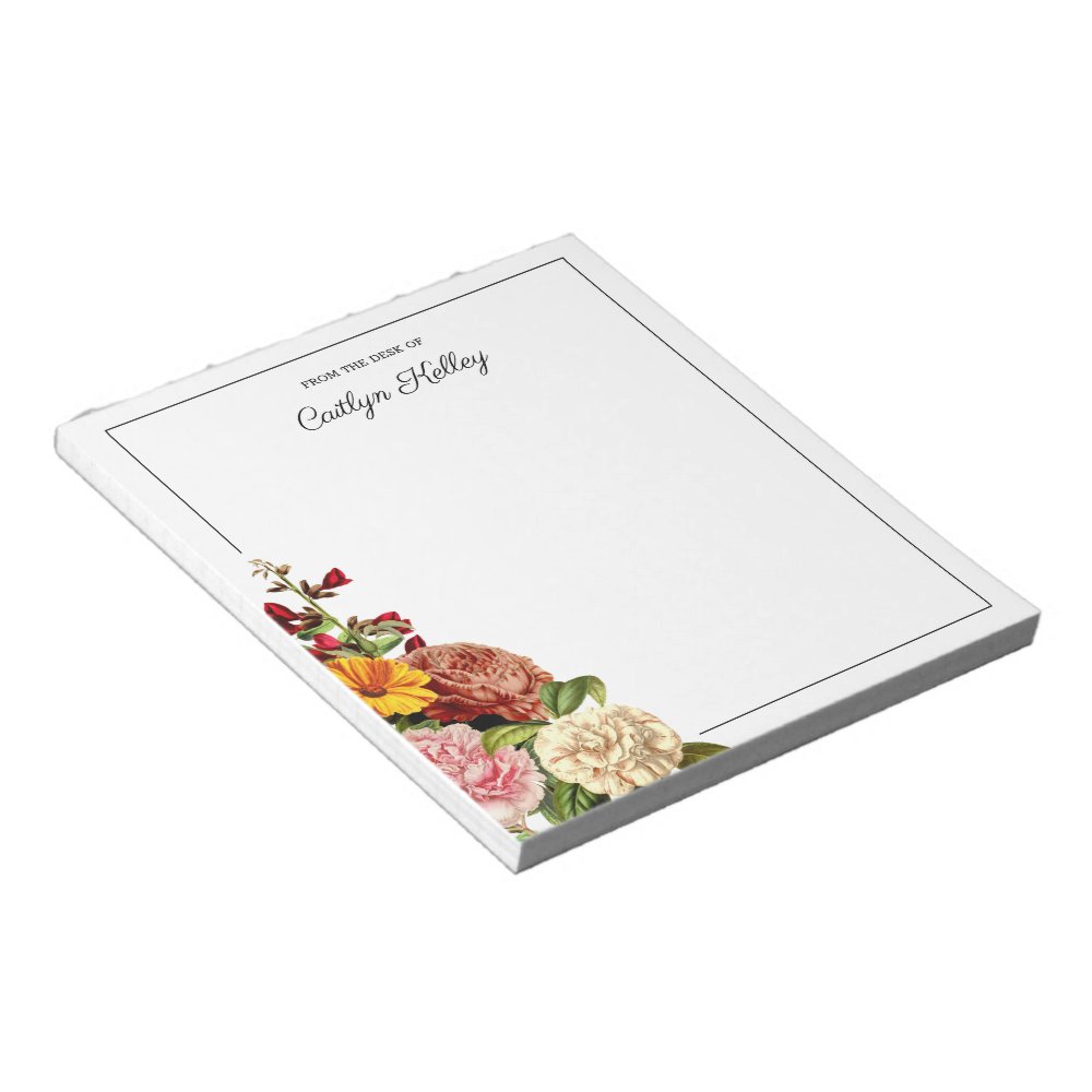 Discover Vintage Botany From the Desk of Personalized Notepad