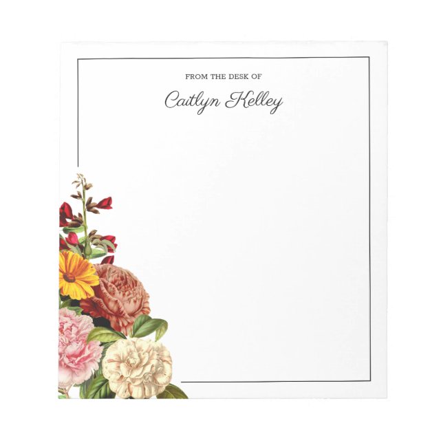 Vintage Botany From the Desk of Personalized Notepad (Front)