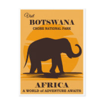 Vintage Botswana Africa National Park Elephant Postcard