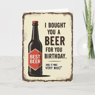 Vintage Bottle Birthday Card