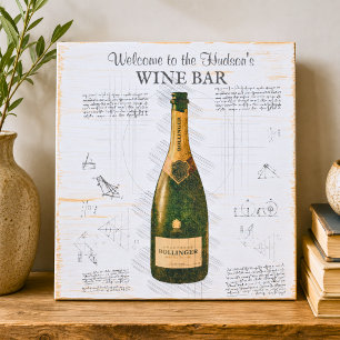 Vintage Bottle Family Wine Bar Wooden Box Sign