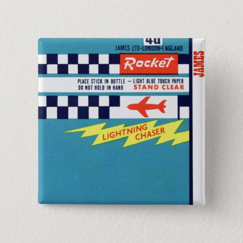 Vintage Bottle Rocket Rocket Brand Label Pinback Button