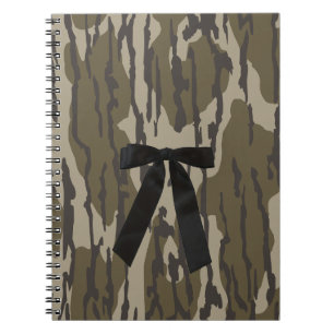 Vintage Bottomland Camo Cute Black Bow Camo Notebook