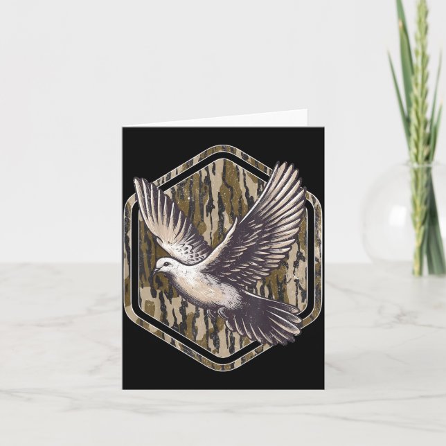 Vintage Bottomland Camo Dove Hunting Season Hunter Card (Front)