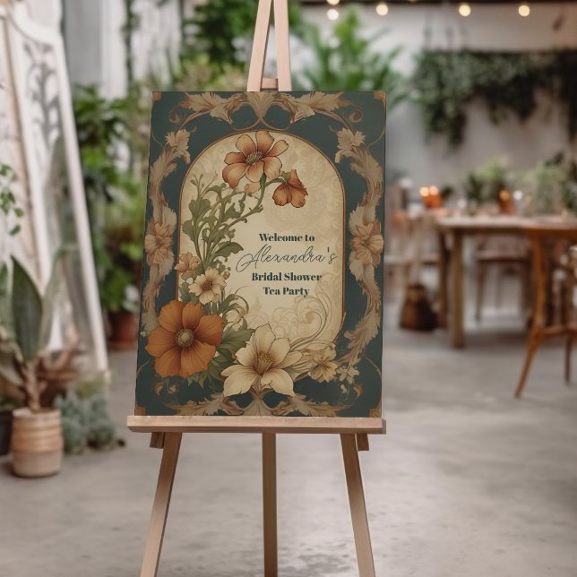 Vintage Bougainvillea Art Nouveau Bridal Shower Foam Board (Creator Uploaded)