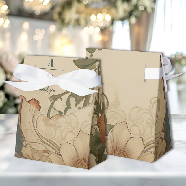Vintage Bougainvillea  Art Nouveau Wedding Favor Boxes (Creator Uploaded)