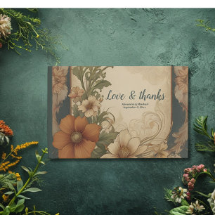 Vintage Bougainvillea Art Nouveau Wedding Guest Book