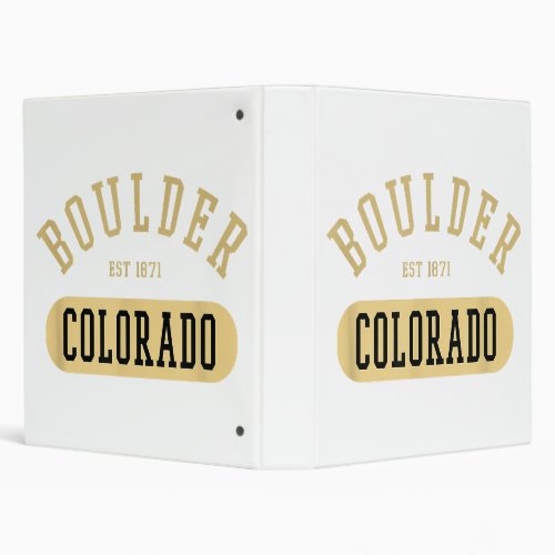 Vintage Boulder Colorado Retro College Jersey Styl 3 Ring Binder