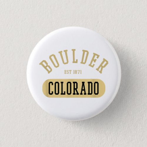Vintage Boulder Colorado Retro College Jersey Styl Button