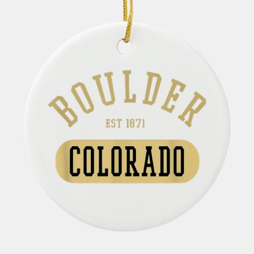 Vintage Boulder Colorado Retro College Jersey Styl Ceramic Ornament