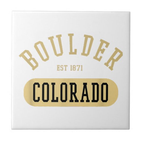Vintage Boulder Colorado Retro College Jersey Styl Ceramic Tile