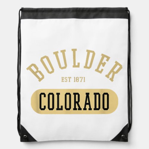 Vintage Boulder Colorado Retro College Jersey Styl Drawstring Bag