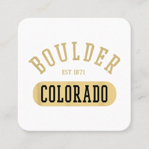 Vintage Boulder Colorado Retro College Jersey Styl Square Business Card