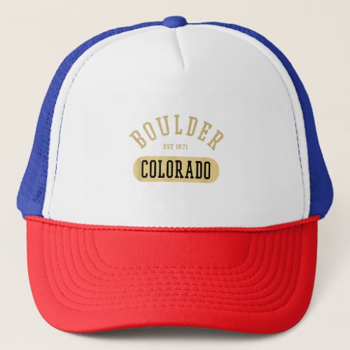 Vintage Boulder Colorado Retro College Jersey Styl Trucker Hat