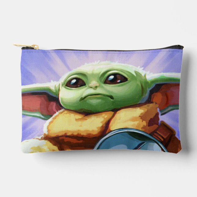 Vintage Bounty Hunter Grogu Illustration Accessory Pouch (Front)