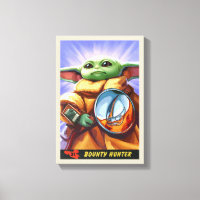 Vintage Bounty Hunter Grogu Illustration