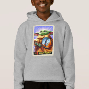 Vintage Bounty Hunter Grogu Illustration Hoodie