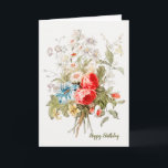 Vintage Bouquet Birthday Card (Optional Photo)<br><div class="desc">A beautiful greeting card featuring a vintage bouquet with overflowing flowers. The inside panel offer a space for an optional photo. (Designed by Rawpixel.com. Designed by Senivpetro). The card is easy to customize witing, font and font color.Not exactly what you're looking for? All our products can be custom designed to...</div>