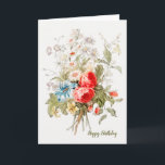 Vintage Bouquet Birthday Card (Optional Photo)<br><div class="desc">A beautiful greeting card featuring a vintage bouquet with overflowing flowers. The inside panel offer a space for an optional photo. (Designed by Rawpixel.com. Designed by Senivpetro). The card is easy to customize witing, font and font color.Not exactly what you're looking for? All our products can be custom designed to...</div>