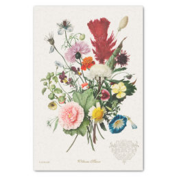 Vintage Bouquet Custom Name Tissue Paper
