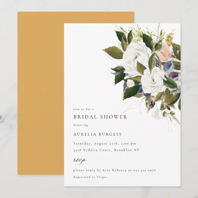 Vintage Bouquet Floral Bridal Shower Invitation (Front/Back)