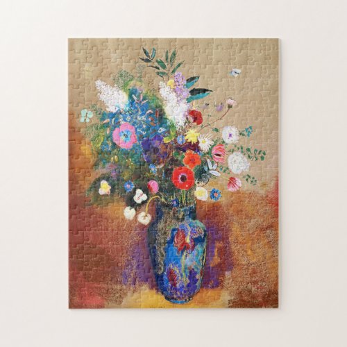 Vintage Bouquet of Flowers by Odilon Redon Jigsaw Puzzle