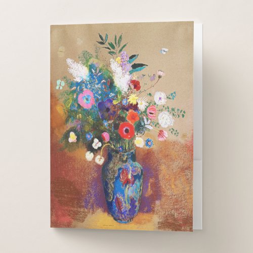 Vintage Bouquet of Flowers by Odilon Redon Pocket Folder