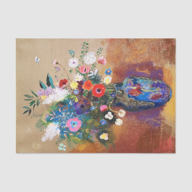Vintage Bouquet of Flowers by Odilon Redon Tissue Paper (Front)