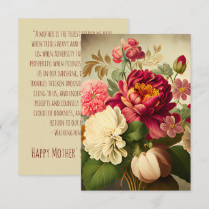 VINTAGE BOUQUET OF FLOWERS DESIGN MOTHER'S DAY THANK YOU CARD