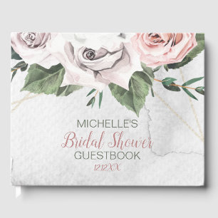 Vintage Bouquet Rose Bridal Shower Guest Book